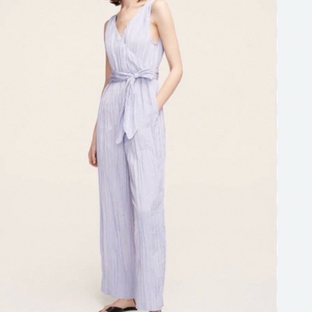 Rebecca‎ Taylor Soft Periwinkle Tie Front Jumpsuit SZ 4 ($395 retail)